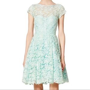 ML Monique Lhuillier Mint Lace Dress